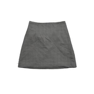 Monki Womens Size XS Houndstooth Side Zip Lined‎ Academia Office Sexy Mini Skirt